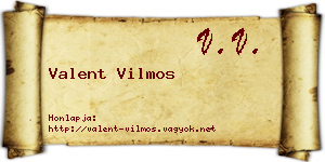 Valent Vilmos névjegykártya